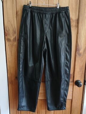Ann Taylor Loft Faux Leather Barrel Leg Pants - Medium